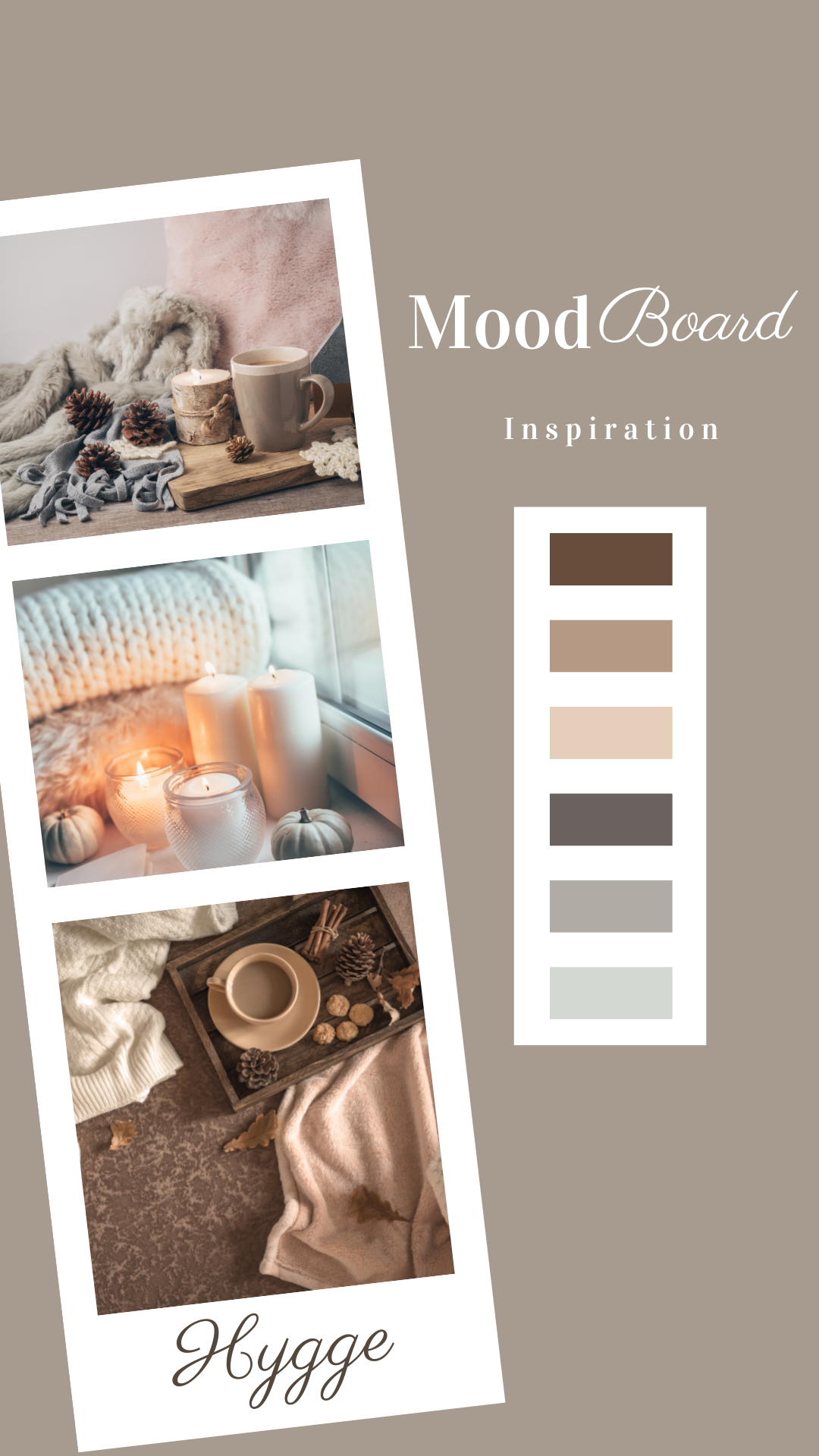 Mood Board Hygge Qu'est-ce que le hygge ? D'où vient-il ? Comment le mettre en pratique chez soi pour se sentir bien ? Je te dis tout.