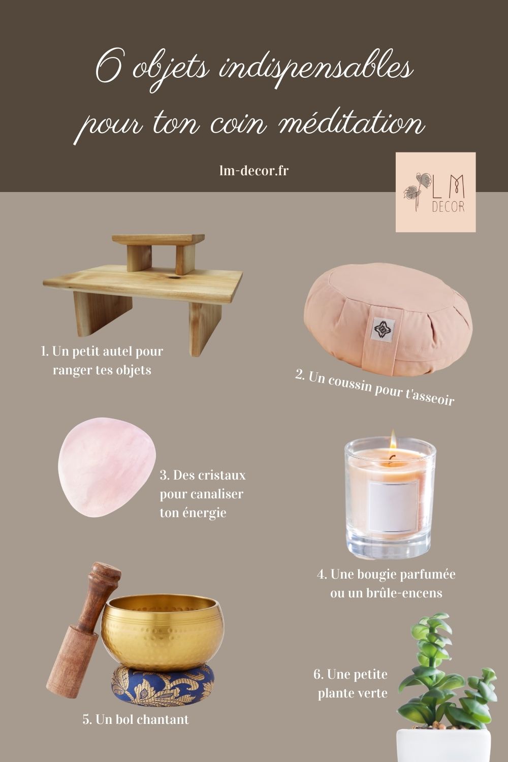 6 éléments indispensables pour ton coin méditation Pin Découvre comment créer ton coin méditation chez toi pour trouver la paix intérieure. Conseils pratiques et éléments indispensables pour un havre de paix personnel.